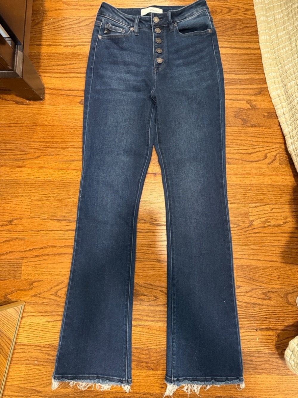 Kut from the Kloth Dark Blue High-Rise Button-Fly Jeans